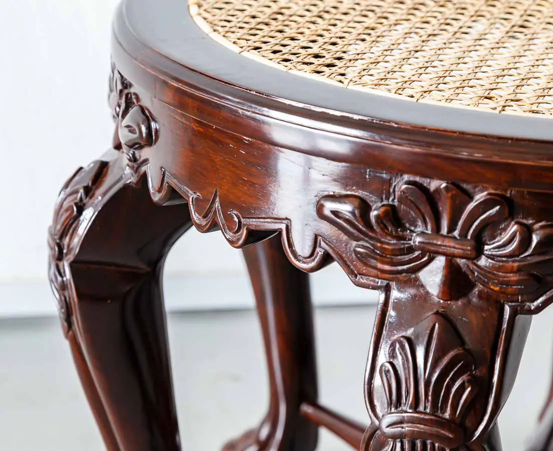 Antique Chairs - Portuguese Colonial Rosewood Stools - The Past Perfect Collection
