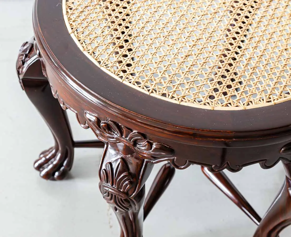Antique Chairs - Portuguese Colonial Rosewood Stools - The Past Perfect Collection