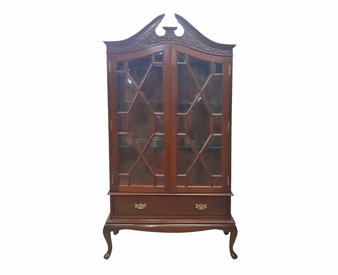 Antique Display Cabinets - British Colonial Teakwood Display Cabinet - The Past Perfect Collection - Singapore