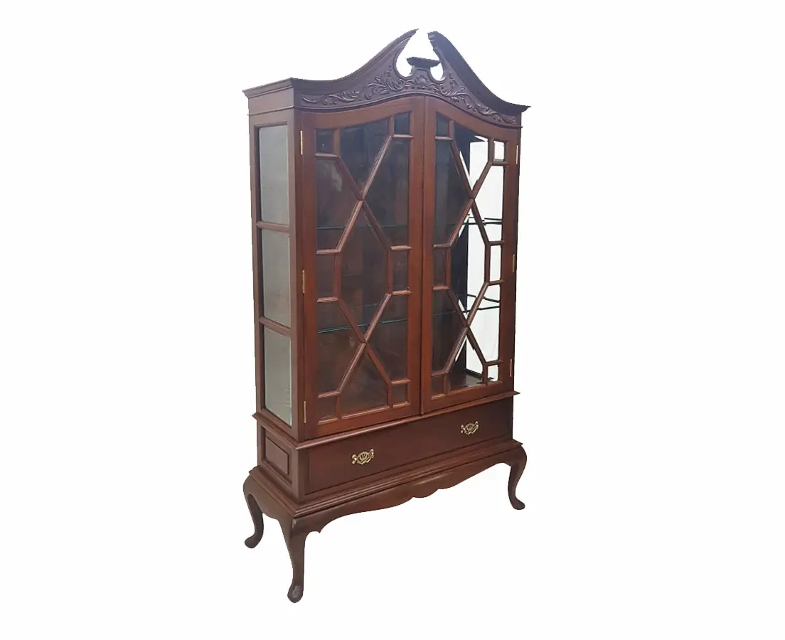 Antique Display Cabinets - British Colonial Teakwood Display Cabinet - The Past Perfect Collection - Singapore