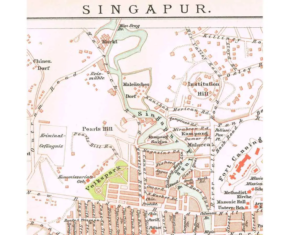 Antique Map Singapore - The Past Perfect Collection - Singapore