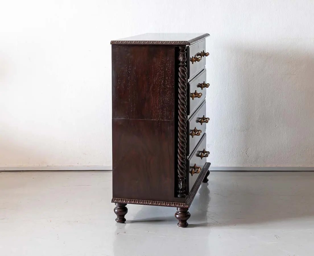 Antique Rosewood Secretaire Chest of Drawers - The Past Perfect Collection - Singapore
