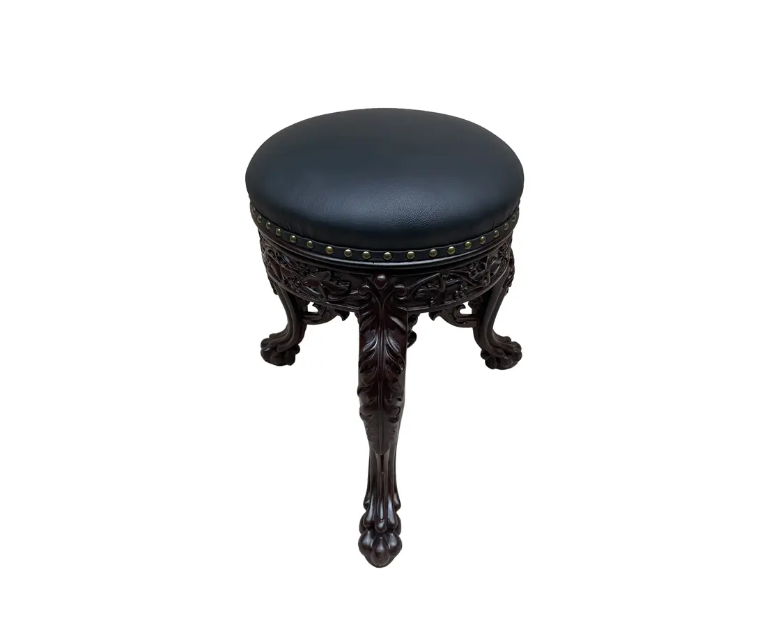 Portuguese Rosewood Revolving Round Stool