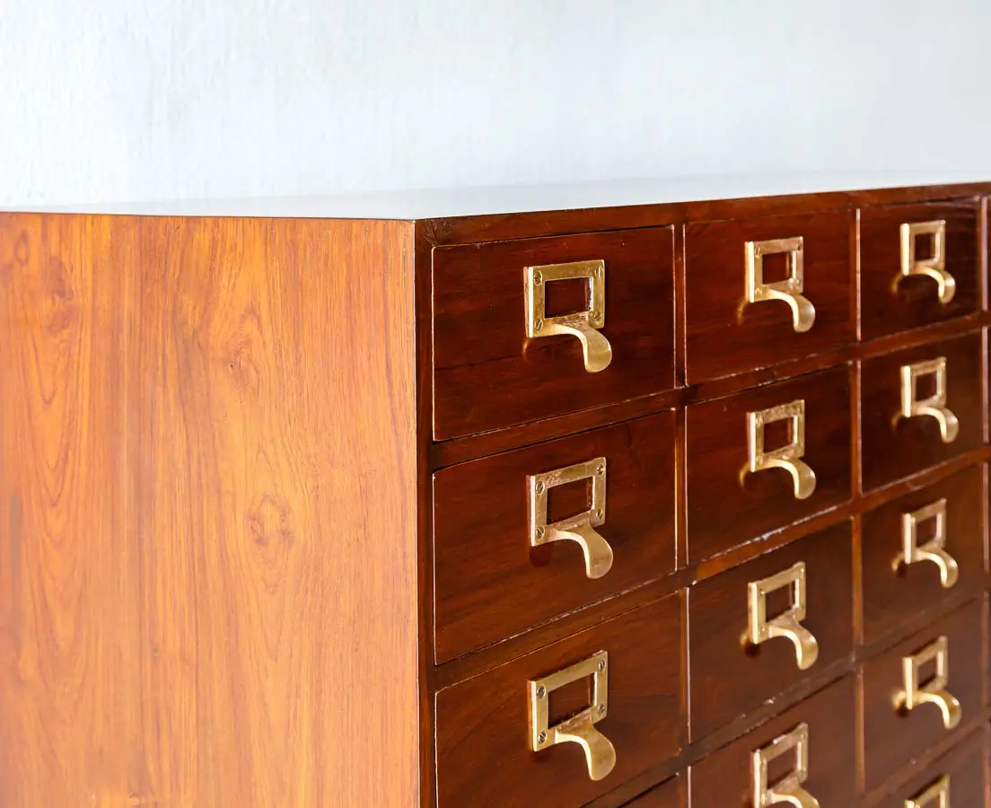 Antique Chests of Drawers - British Colonial Teakwood Apothecary Cabinet - The Past Perfect Collection - Singapore