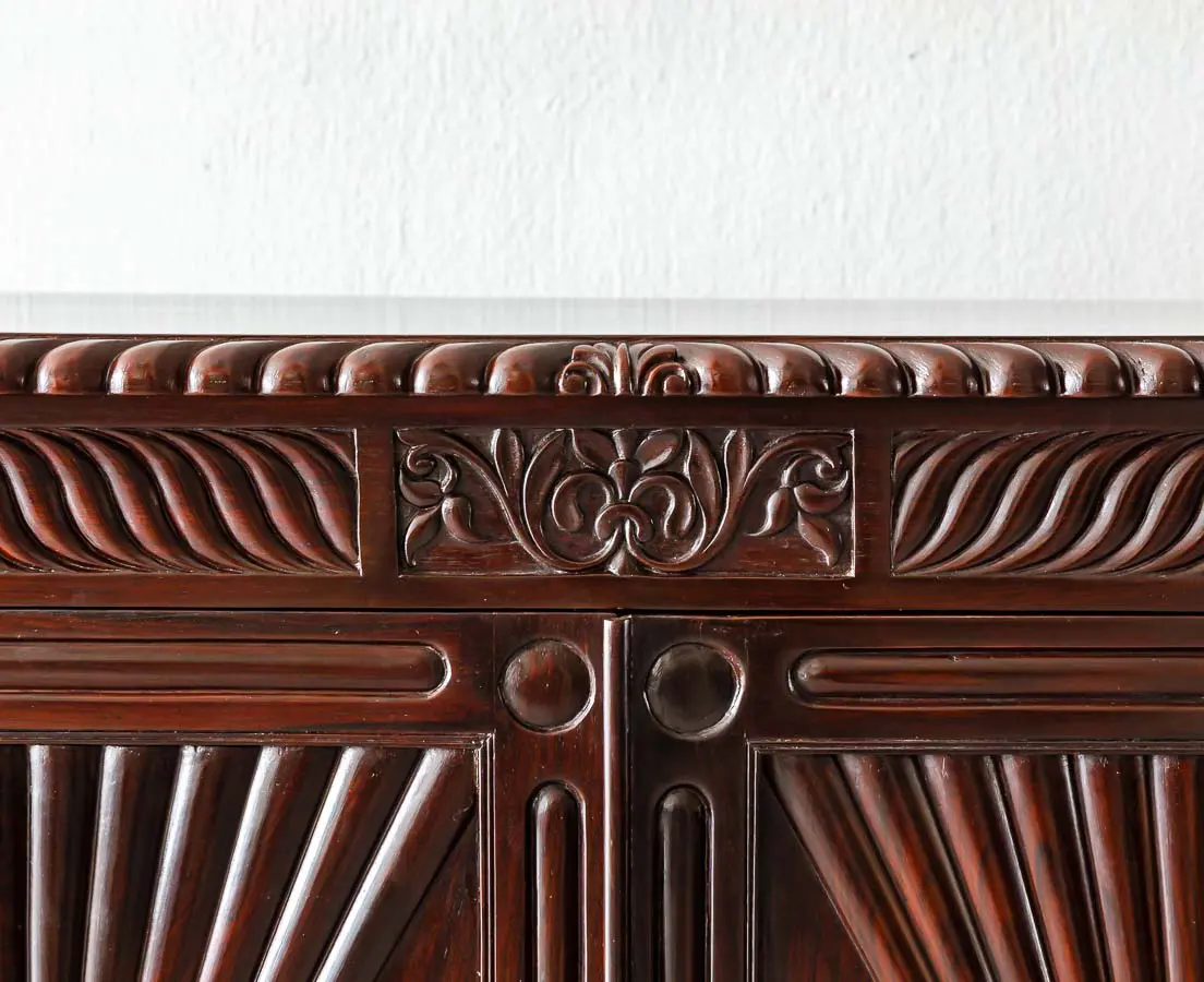 Antique Sideboards - British Colonial Rosewood Sunburst Sideboard - The Past Perfect Collection - Singapore