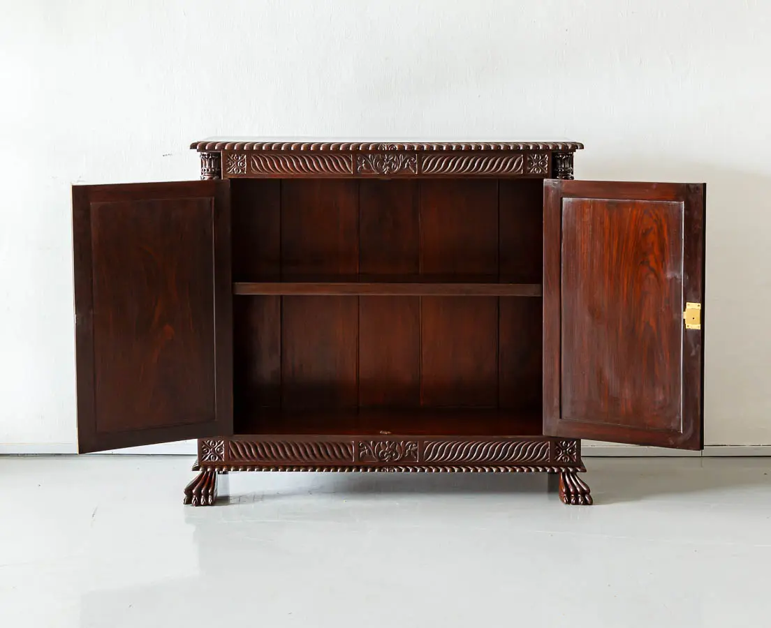 Antique Sideboards - British Colonial Rosewood Sunburst Sideboard - The Past Perfect Collection - Singapore