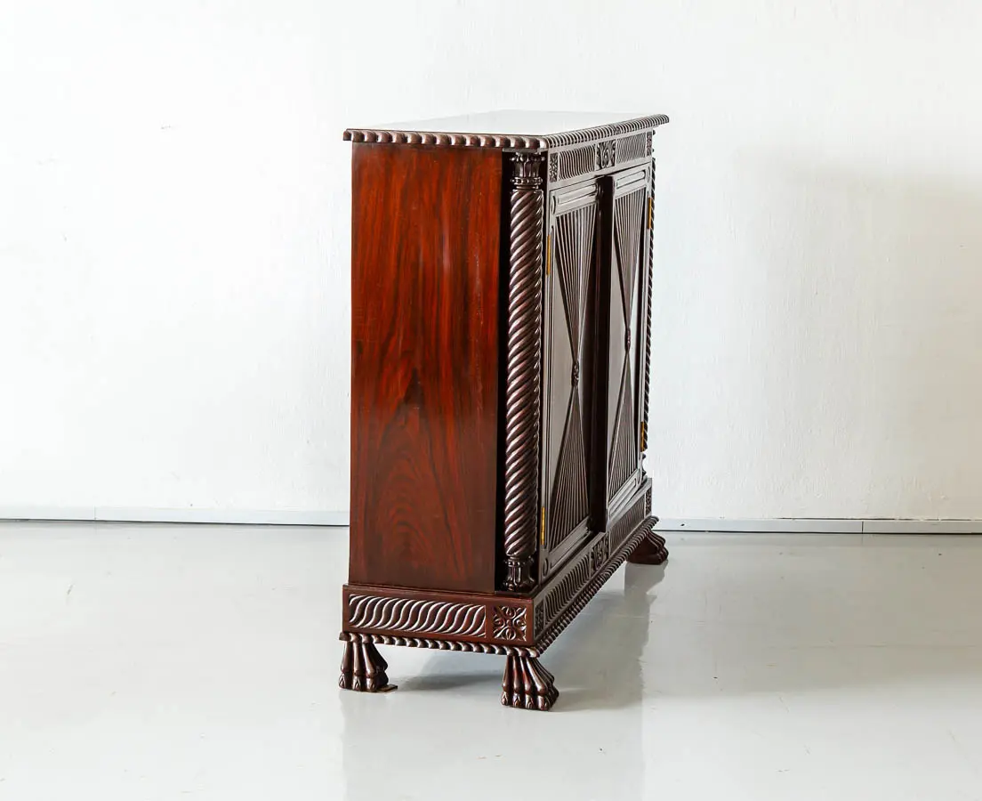 Antique Sideboards - British Colonial Rosewood Sunburst Sideboard - The Past Perfect Collection - Singapore