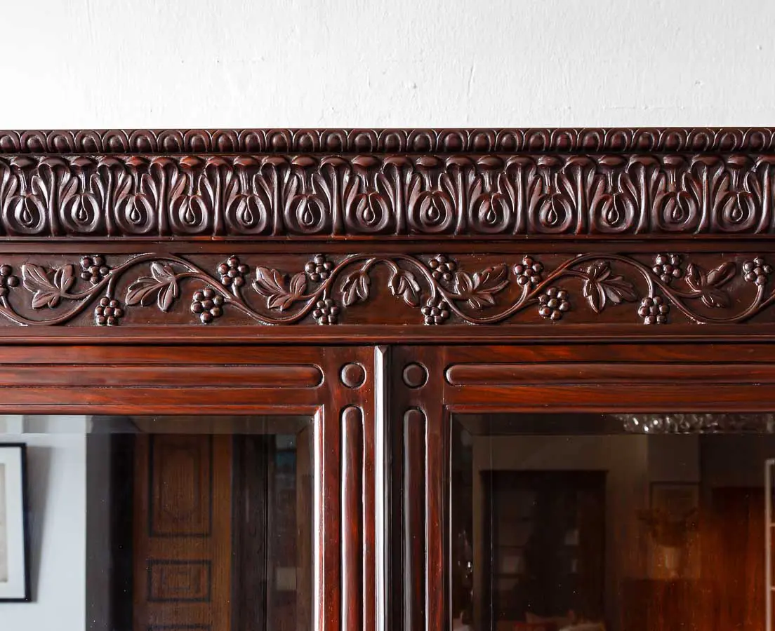 Antique Cabinets - British Colonial Rosewood Glass Front Cabinet - The Past Perfect Collection - Singapore