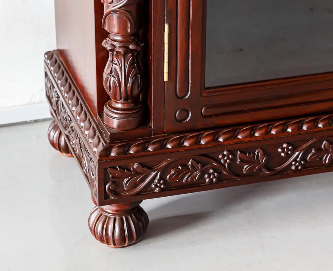 Antique Cabinets - British Colonial Rosewood Glass Front Cabinet - The Past Perfect Collection - Singapore