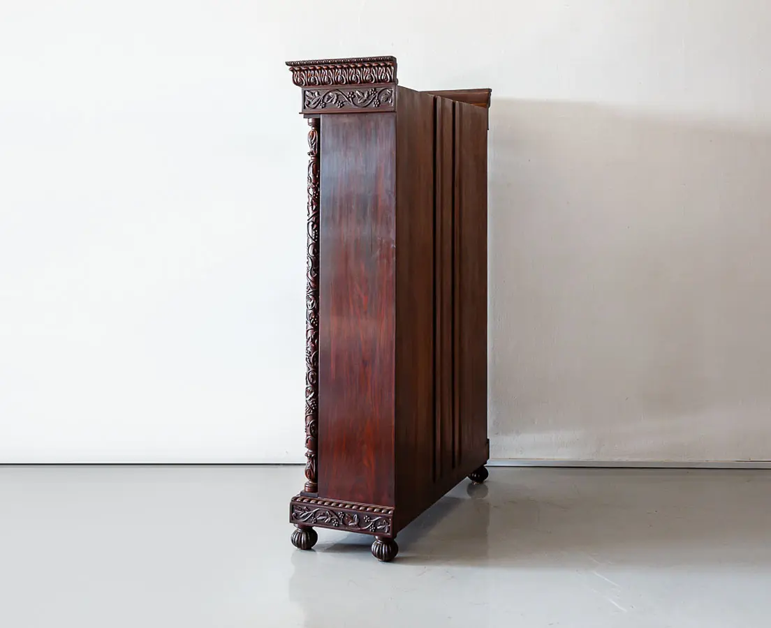 Antique Cabinets - British Colonial Rosewood Glass Front Cabinet - The Past Perfect Collection - Singapore