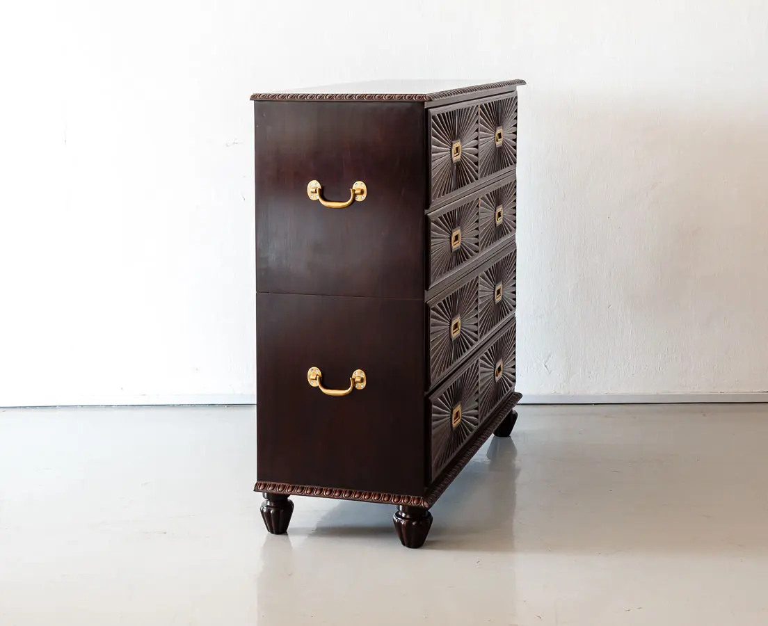 Antique Chest of Drawers - British Colonial Rosewood Secretaire Chest of Drawers - The Past Perfect Collection - Singapore