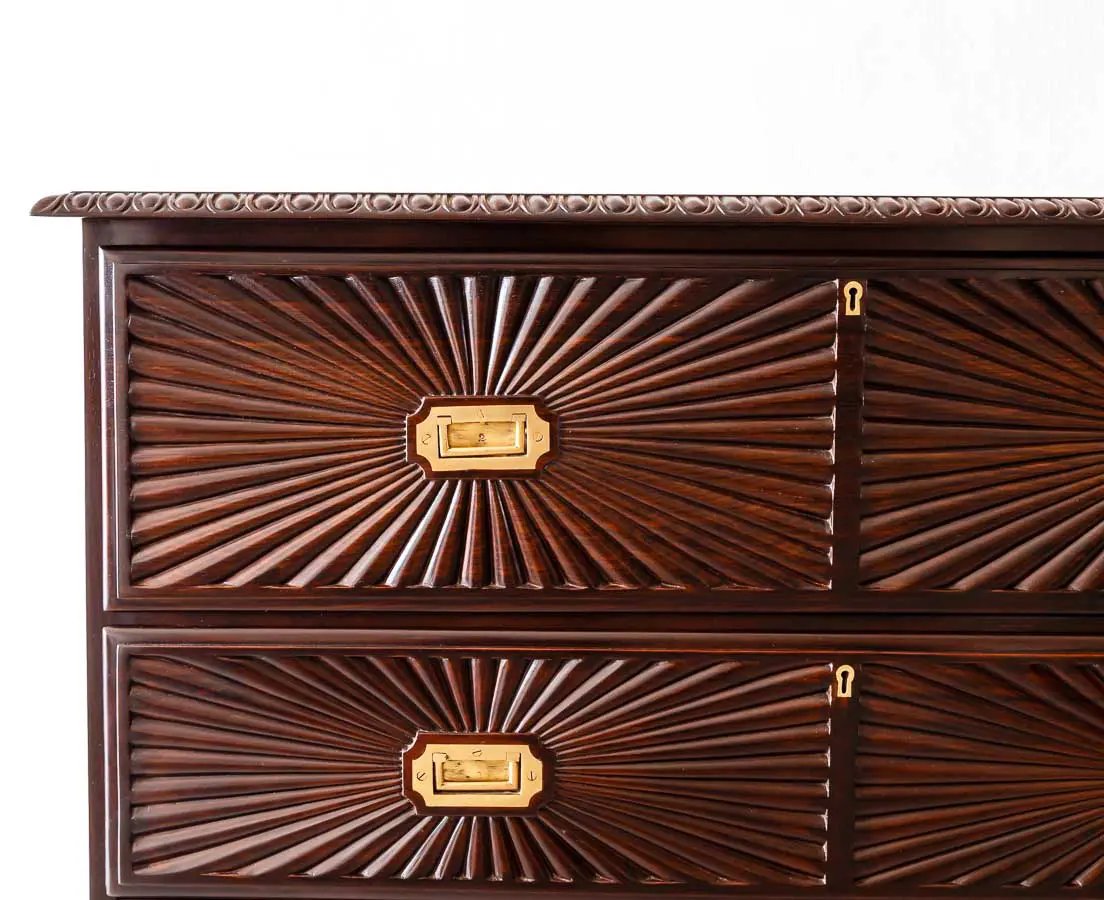 Antique Chest of Drawers - British Colonial Rosewood Secretaire Chest of Drawers - The Past Perfect Collection - Singapore