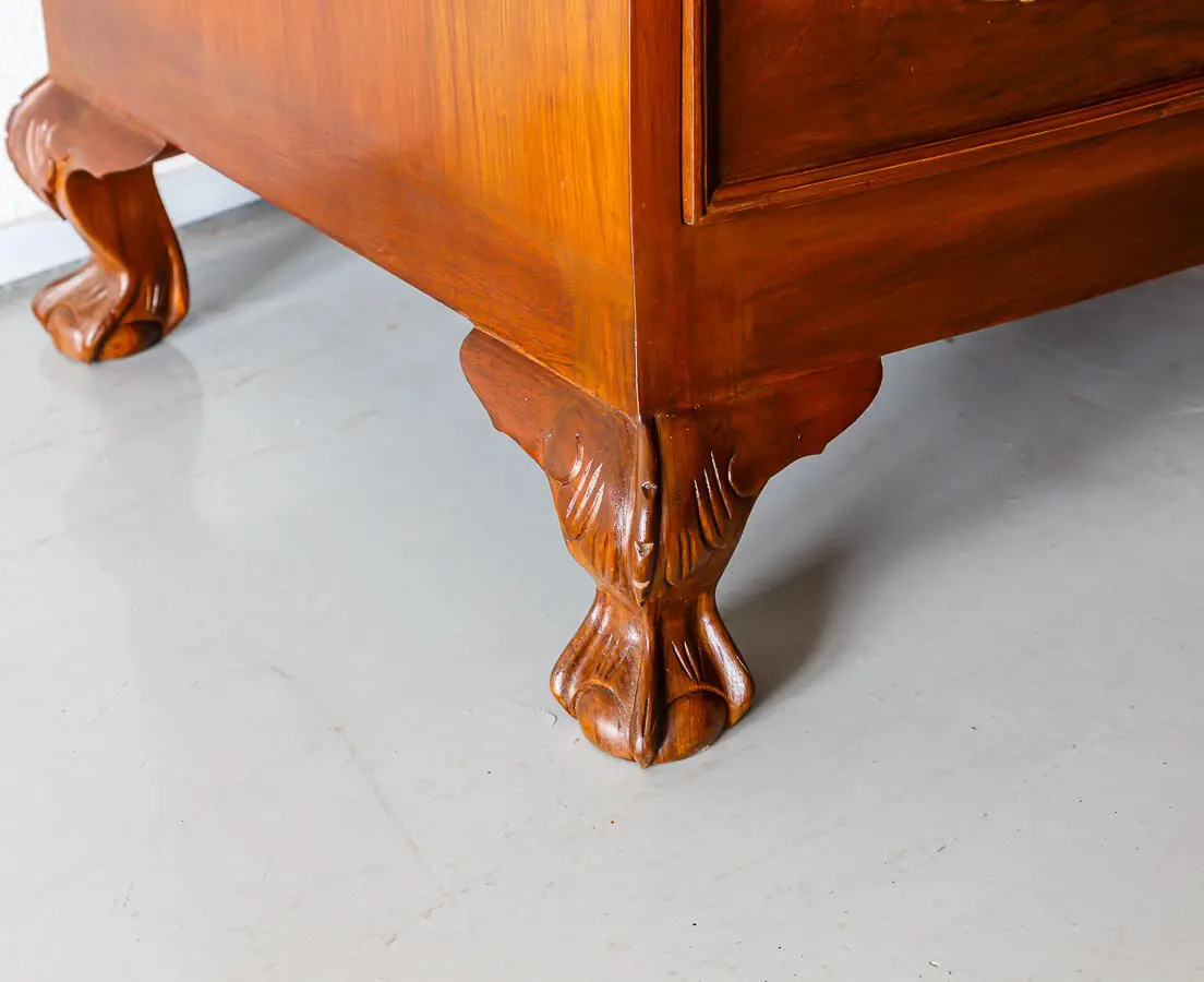 Antique Chest of Drawers - British Colonial Teakwood Bow Fronted Chest of Drawers - The Past Perfect Collection