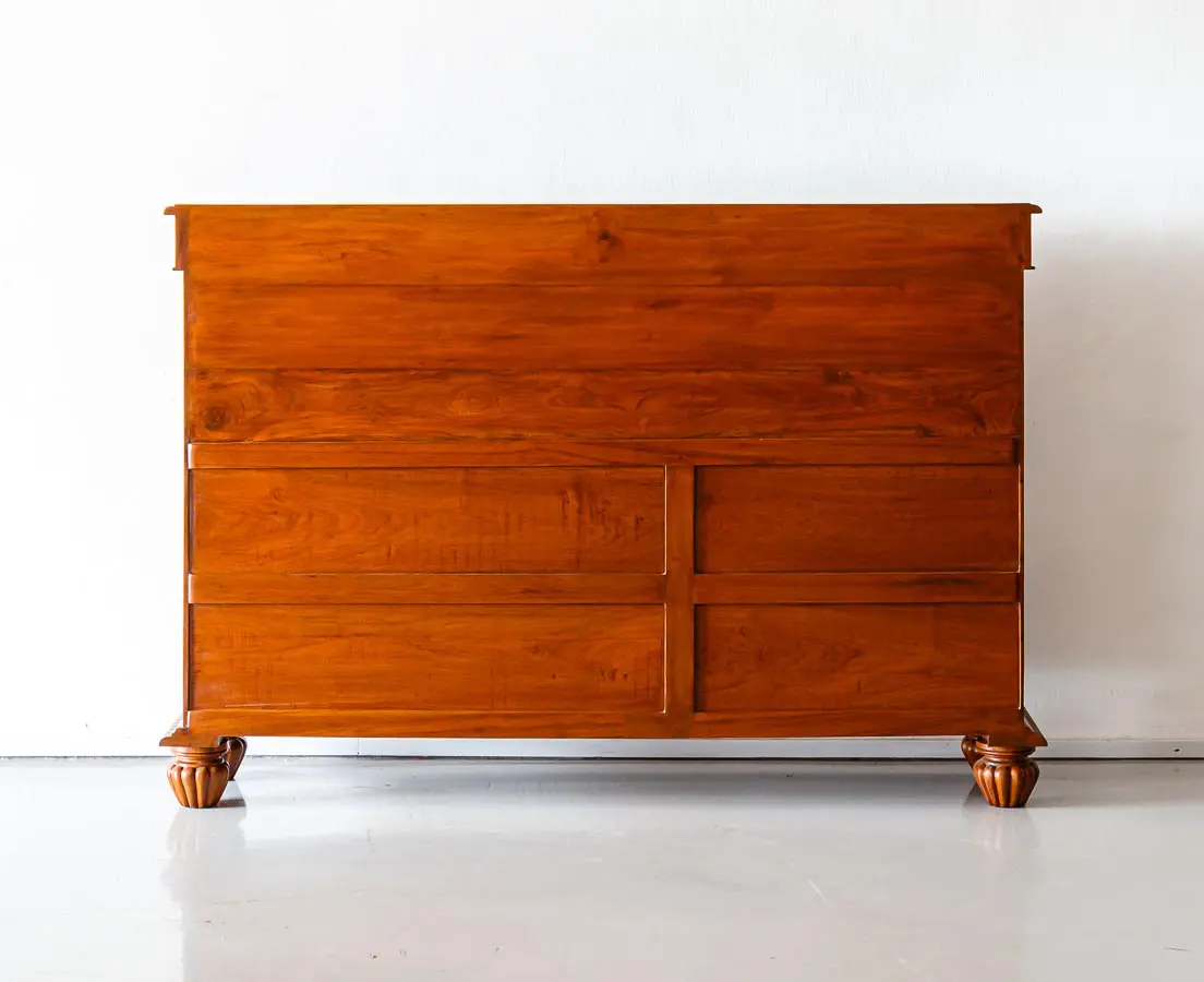 Antique Sideboards - British Colonial Teakwood Glass Front Sideboard - The Past Perfect Collection - Singapore