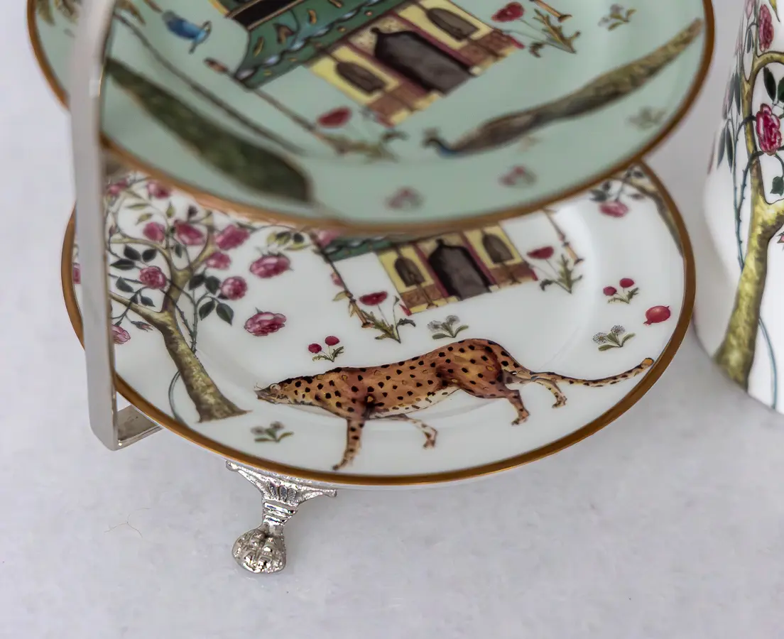 Pomegranate and Roses Tea Plate Stand