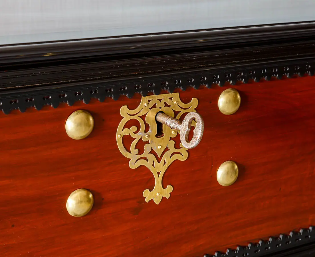 Antique Chests - Dutch Colonial Mahogany & Ebony Chest on Stand - The Past Perfect Collection - Singapore