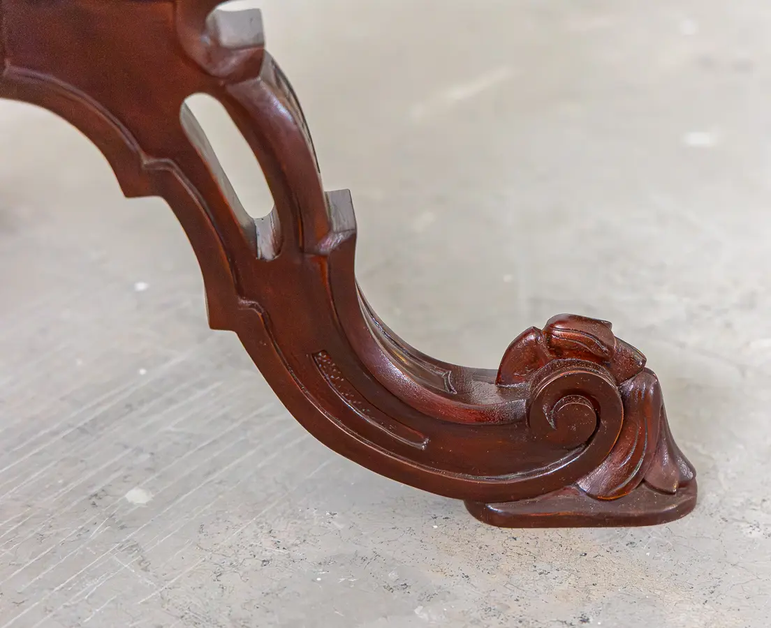 Mahogany Pair of Square Colonial Marble Tables