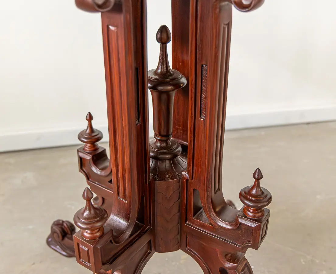 Mahogany Pair of Square Colonial Marble Tables