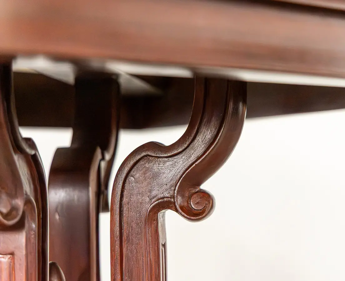 Mahogany Pair of Square Colonial Marble Tables