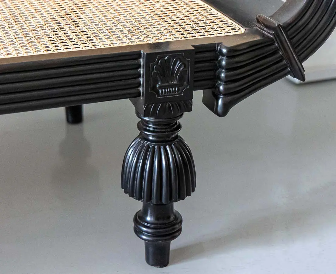 Antique British Colonial Ebony Sofa - The Past Perfect Collection - Singapore