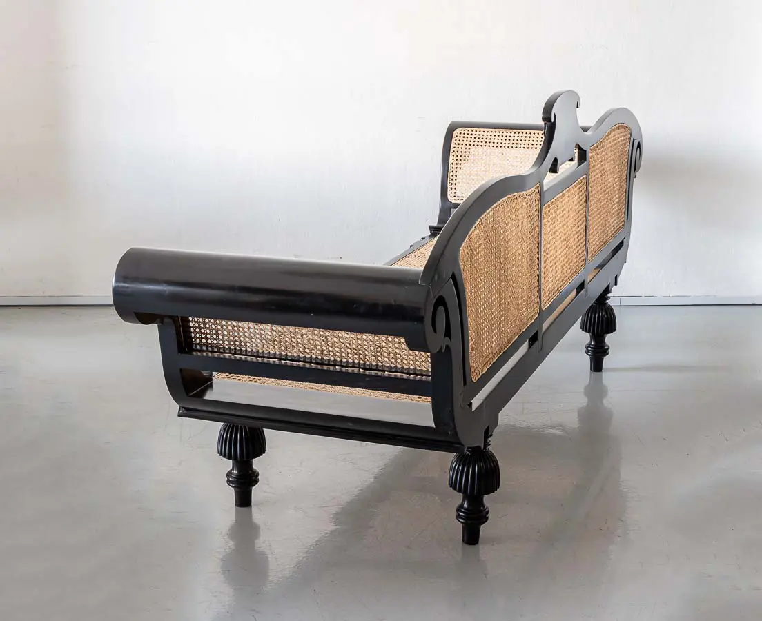 Antique British Colonial Ebony Sofa - The Past Perfect Collection - Singapore