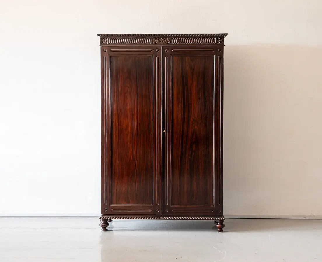 Antique British Colonial Plain Rosewood Cupboard - The Past Perfect Collection - Singapore