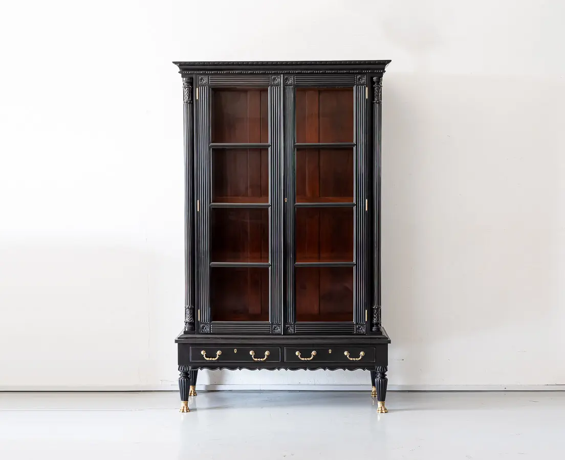 British Colonial Ebony Cabinet on Stand - The Past Perfect Collection - Singapore