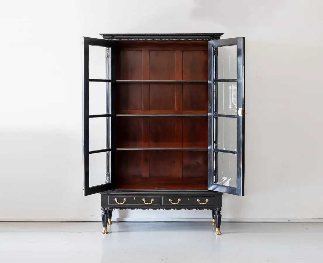 British Colonial Ebony Cabinet on Stand - The Past Perfect Collection - Singapore