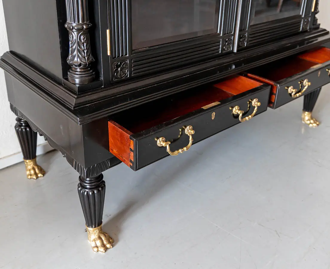 British Colonial Ebony Cabinet on Stand - The Past Perfect Collection - Singapore
