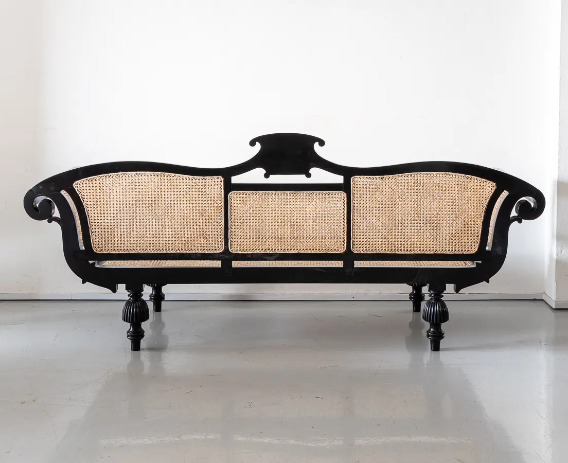 Antique British Colonial Ebony Sofa - The Past Perfect Collection - Singapore