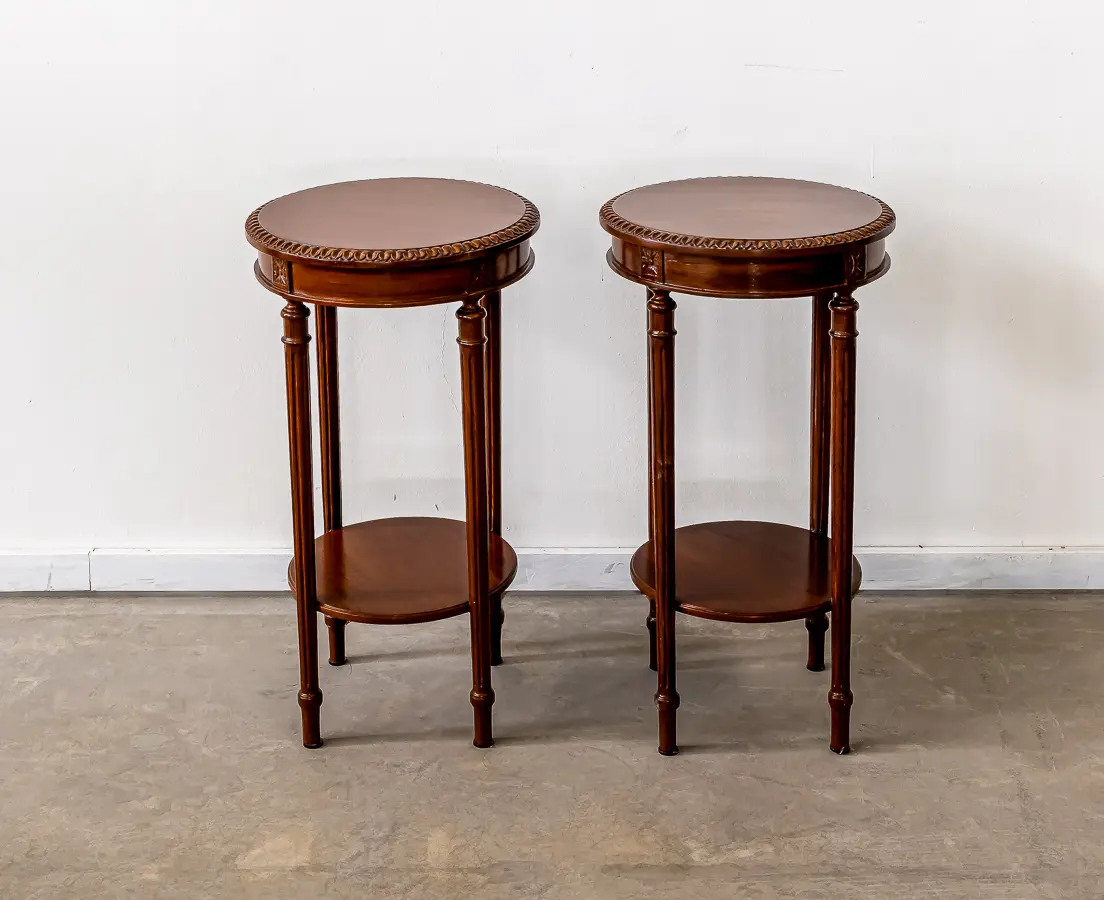 Teakwood Side Table Pair