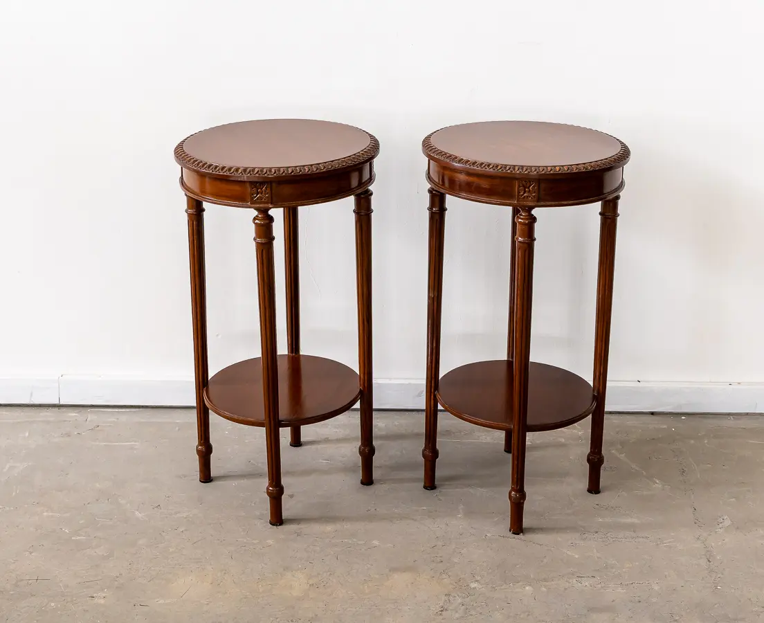 Teakwood Side Table Pair