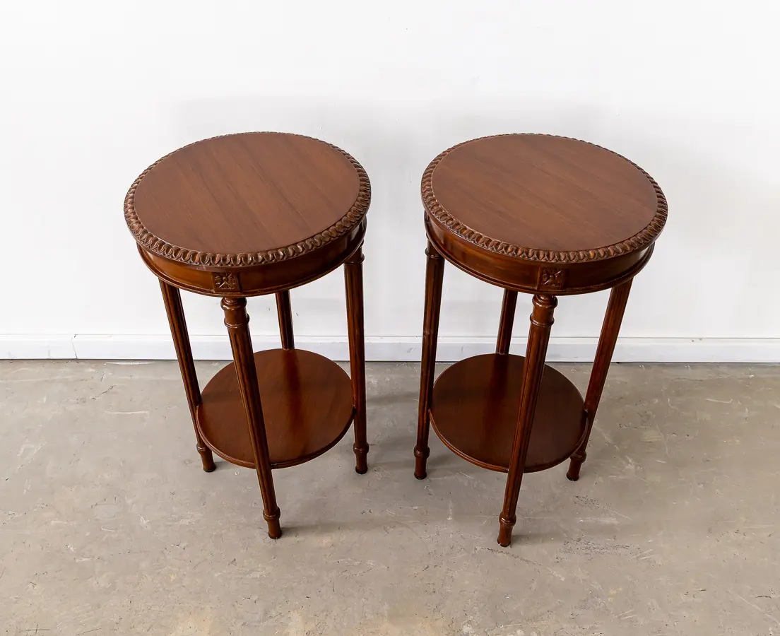 Teakwood Side Table Pair
