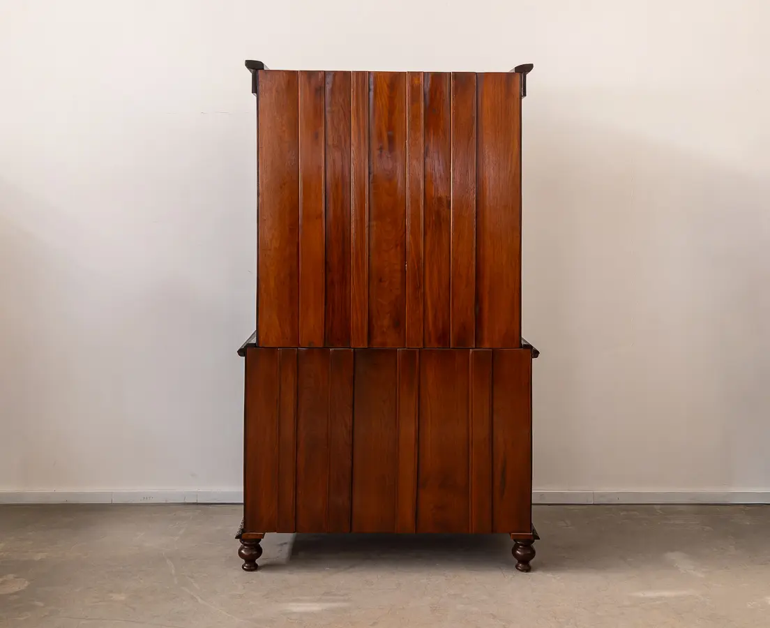 Rosewood Carved Sunburst Cupboard with Drawers