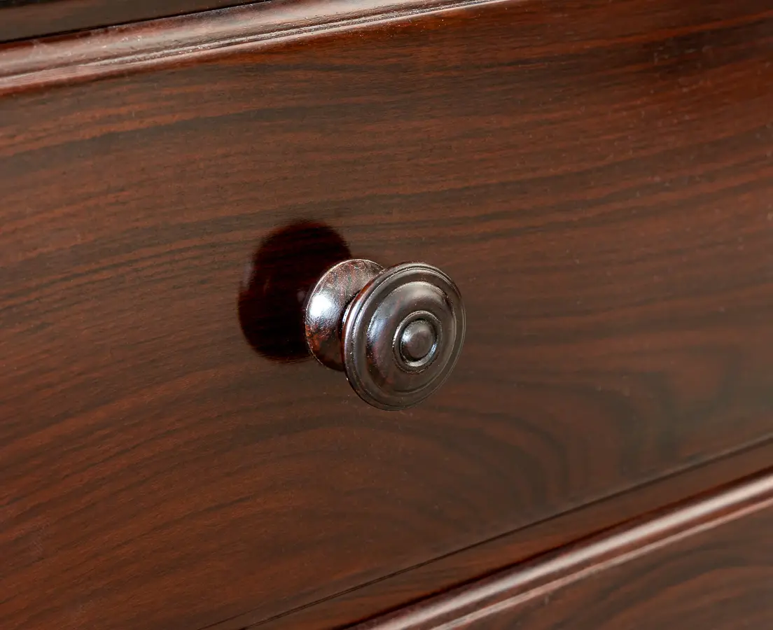 Rosewood Carved Sunburst Cupboard with Drawers