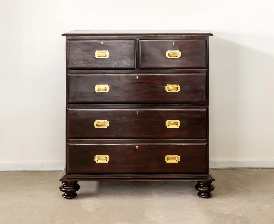 British Colonial Rosewood Chest of Drawers