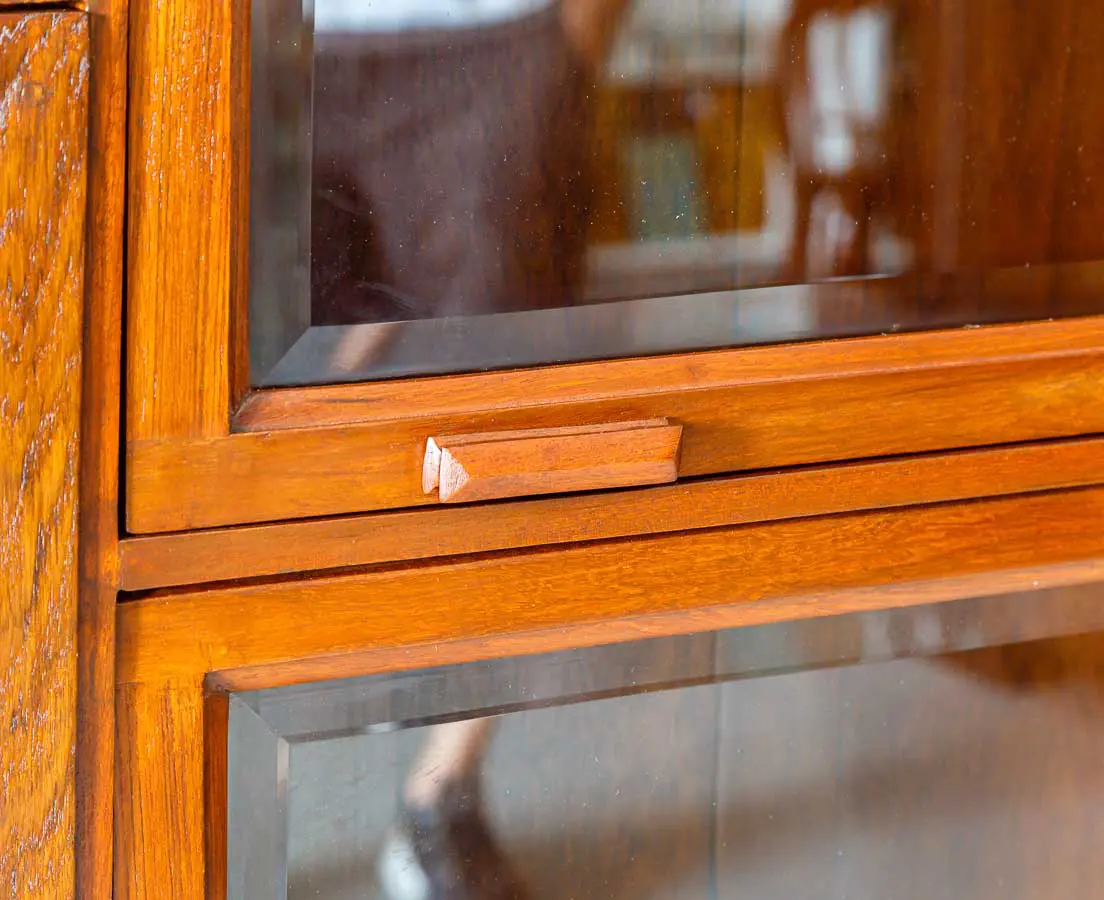 Antique Bookcases - British Colonail teakwood Barrister Bookcase cum Display - The Past Perfect Collection - Singapore