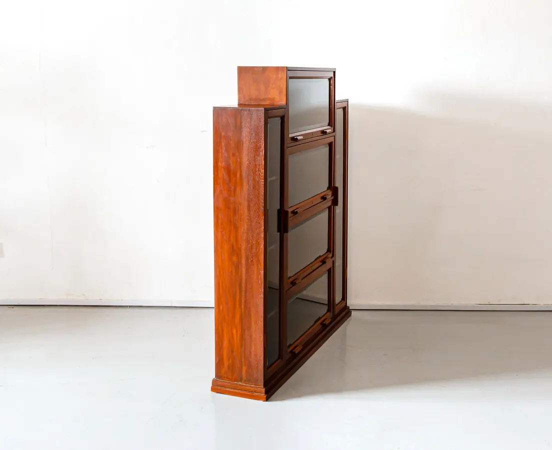 Antique Bookcases - British Colonail teakwood Barrister Bookcase cum Display - The Past Perfect Collection - Singapore