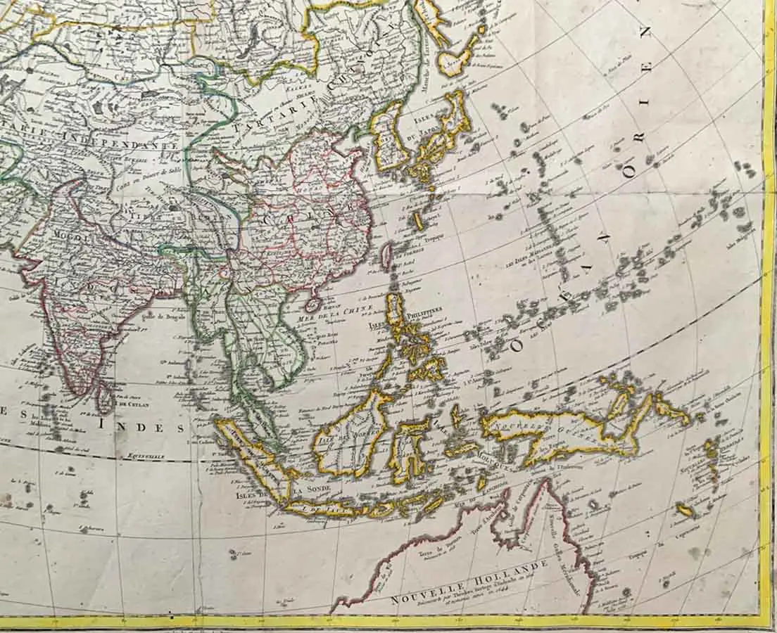 Antique Map - Asian Continent Poirson & Jean 1818 - The Past Perfect Collection - Singapore