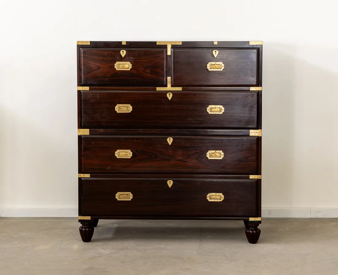 Rosewood Campaign Chest of Drawers