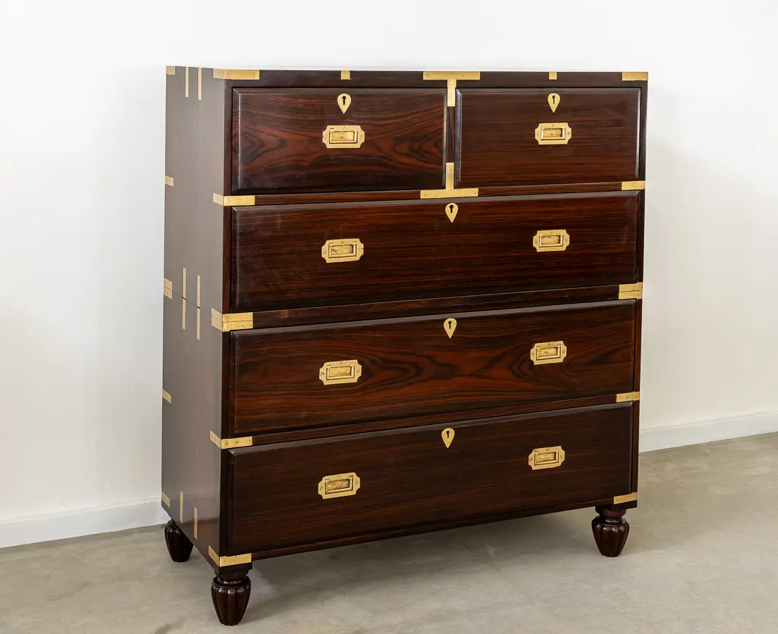 Rosewood Campaign Chest of Drawers