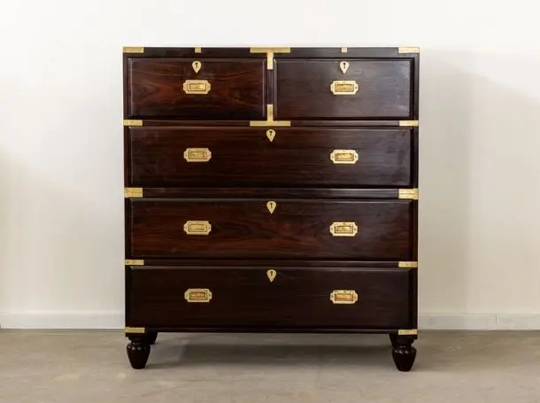 Rosewood Campaign Chest of Drawers