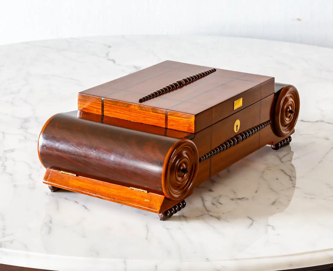 Antique Boxes - Art Deco Teakwood Writing Box - The Past Perfect Collection - Singapore
