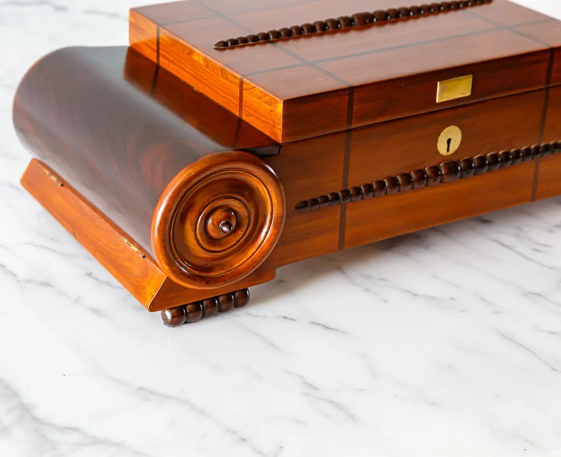 Antique Boxes - Art Deco Teakwood Writing Box - The Past Perfect Collection - Singapore