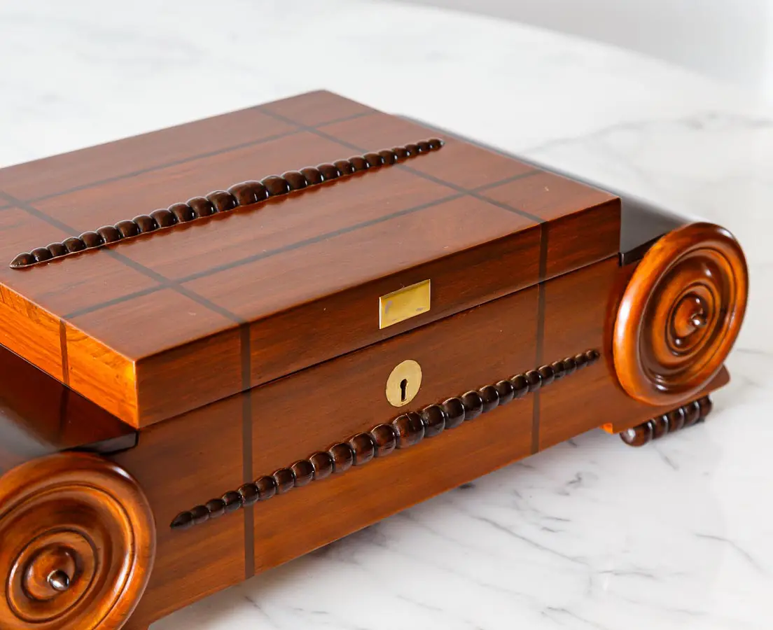 Antique Boxes - Art Deco Teakwood Writing Box - The Past Perfect Collection - Singapore