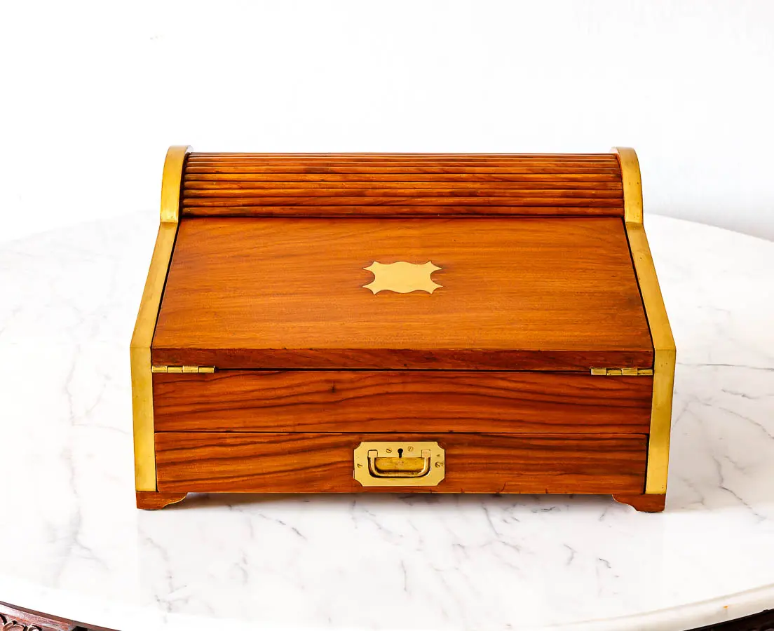Antique Boxes - British Colonial Camphor Writing Slope Box - The Past Perfect Collection - Singapore