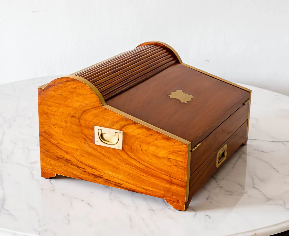 Antique Boxes - British Colonial Camphor Writing Slope Box - The Past Perfect Collection - Singapore