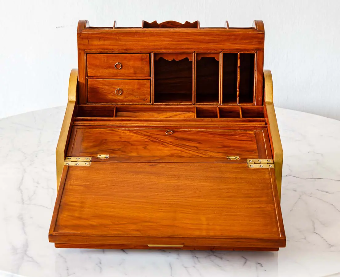 Antique Boxes - British Colonial Camphor Writing Slope Box - The Past Perfect Collection - Singapore