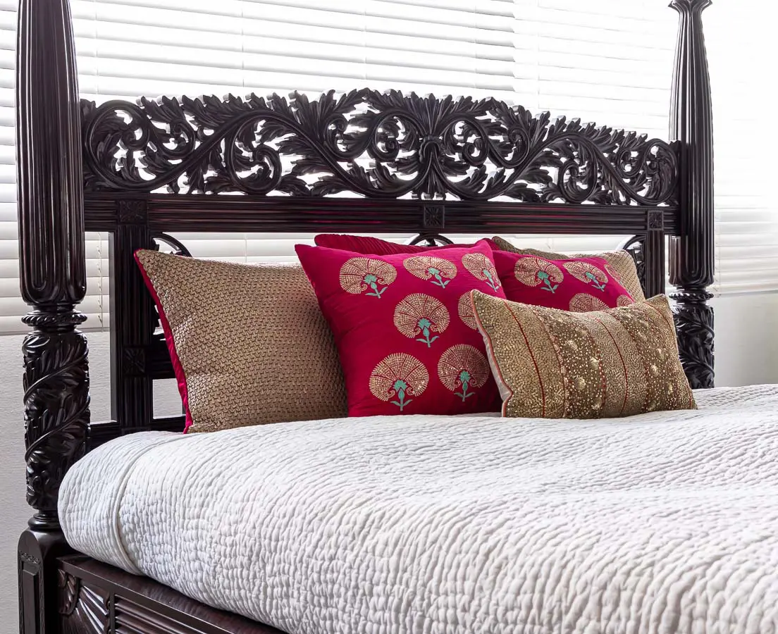 Antique Four Poster Beds - British Colonial Rosewood Four Poster Bed - The Past Perfect Collection - Singapore