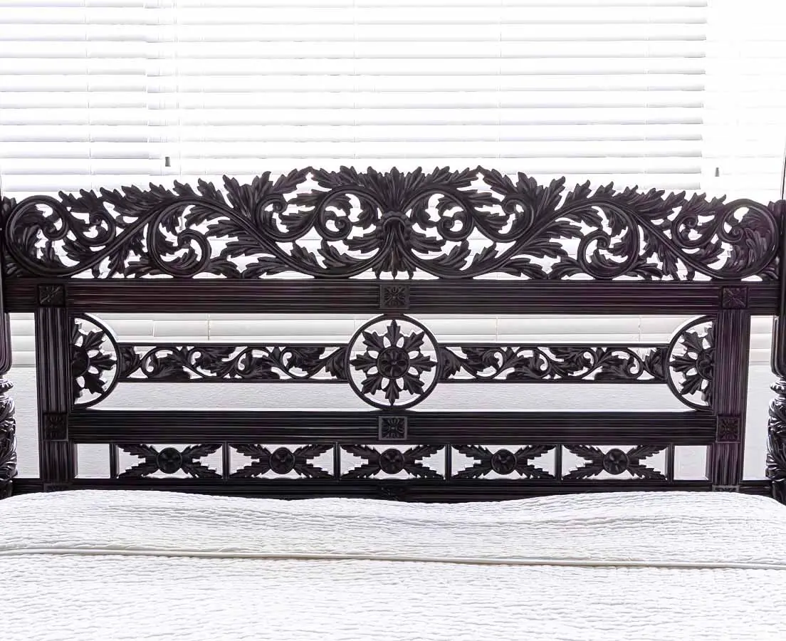 Antique Four Poster Beds - British Colonial Rosewood Four Poster Bed - The Past Perfect Collection - Singapore